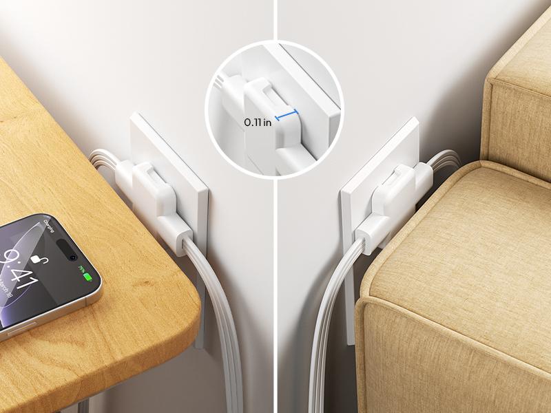 Twin Extension Cord Splitter 12 / 18 FT, with 6ft Dual Extension Cord on Each Side 3 Widely Outlets, Double Extension Cord for Home Office Dorm Room
