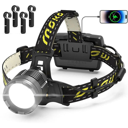 24-Hour Flash Deal⏰15000 lumen rechargeable headlamp-5H long battery life detachable