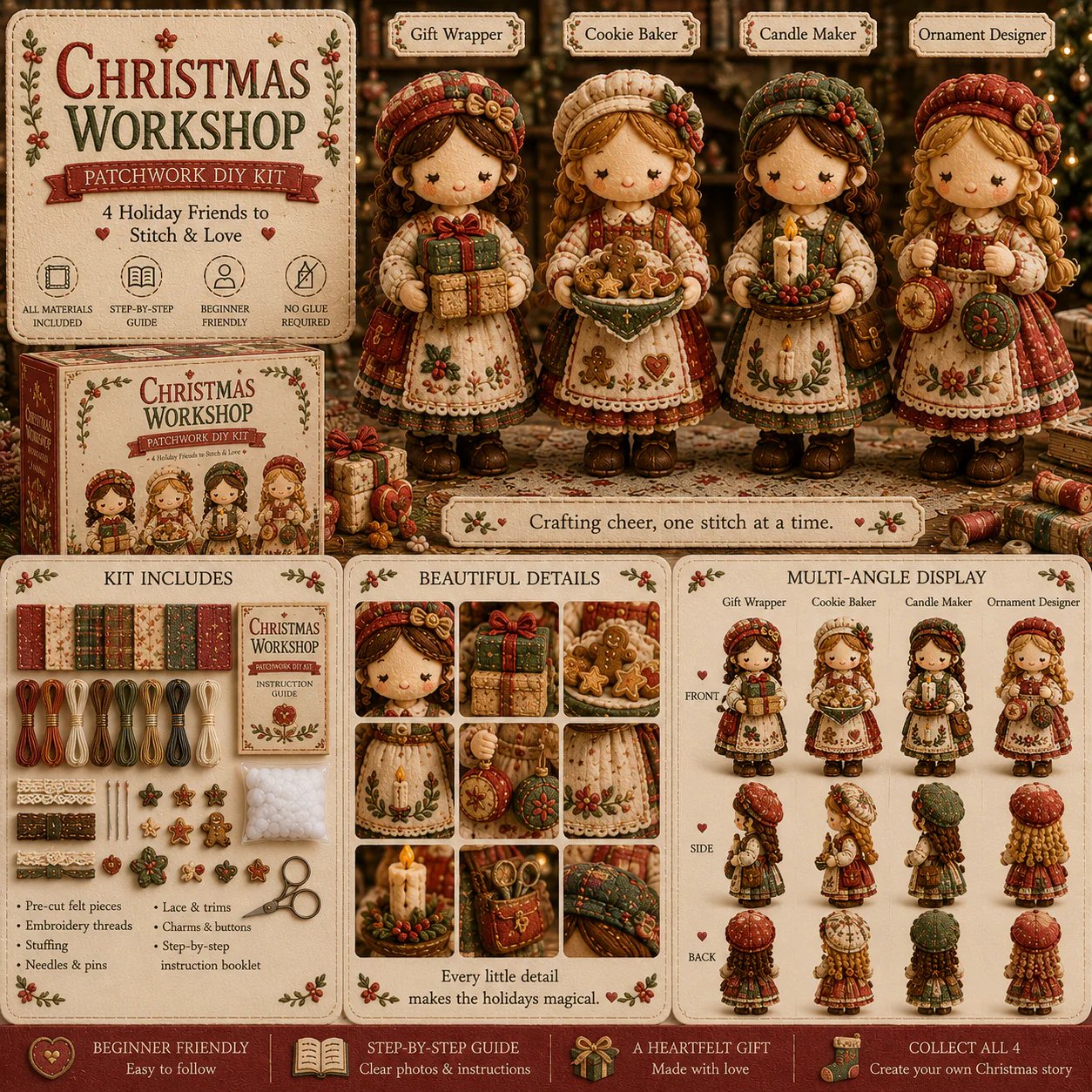 🎁 Last Day 49% OFF 🧵 Tiny Worlds Patchwork DIY Kit Series – Create Your Own Mini Handmade Scene
