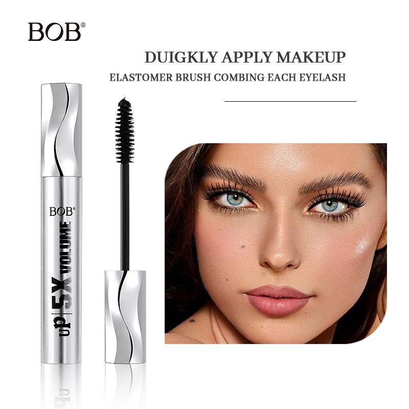 BOB Silver Tubing Mascara - Waterproof, Sweat-Proof, Non-Smudging Makeup Mascara for Dense Curls, Slender Lengthening Lashes, Voluminous European-American Styled Eyelash Base, Lengthening Mascara,summervibes