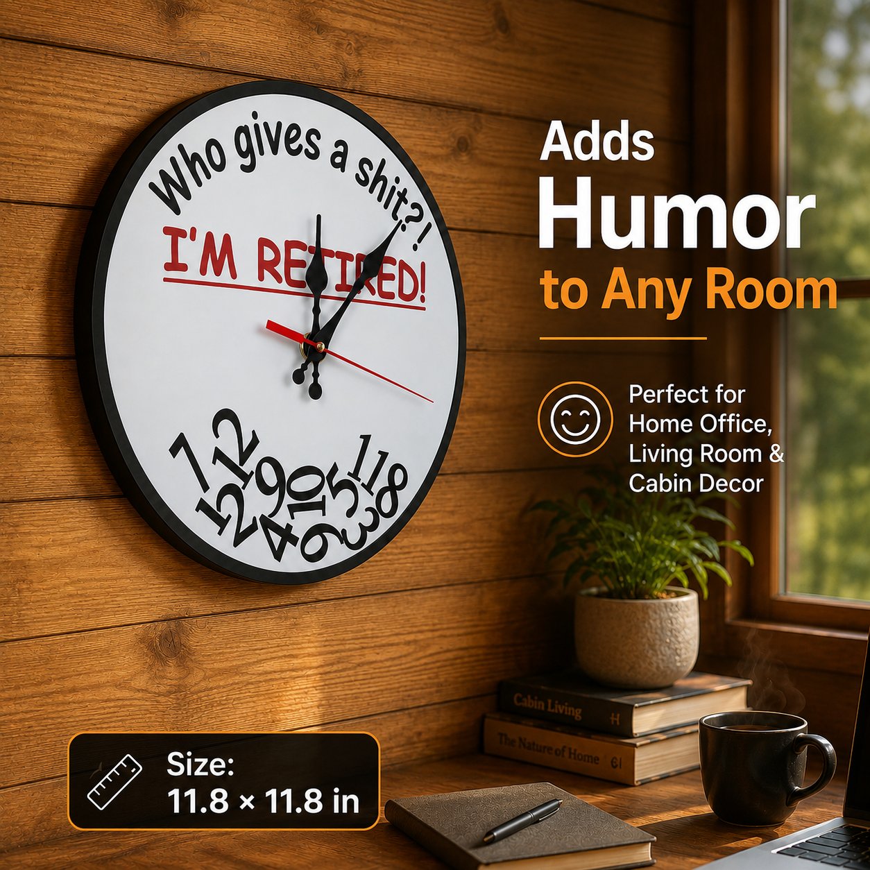 ⏰ Who Cares What Time It Is? You’re Retired! 🎉Funny Retirement Wall Clock