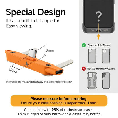 240W Super Fast Charging 360° Rotating Invisible Stand Detachable Two-in-One Charging Cable, Zinc Alloy Silicone Type-C Cable compatible with Apple and Samsung, essential for gaming, office, and car use | Bestselling cutting-edge technology