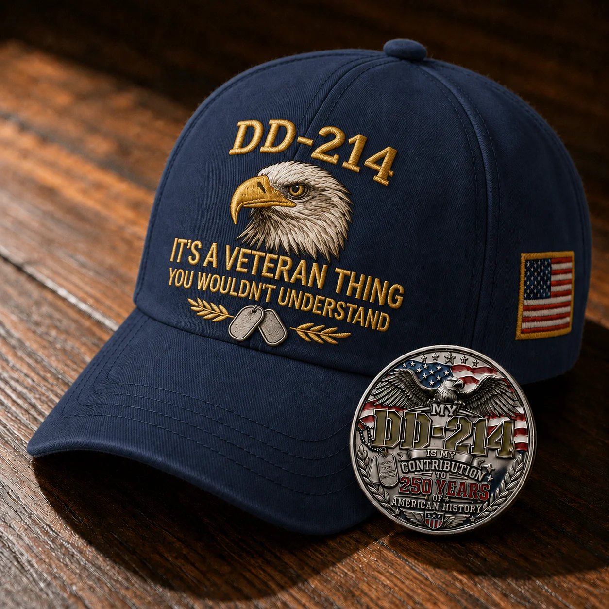 DD-214 Veteran 3D Embroidered Cap - “IT'S A VETERAN THING YOU WOULDN'T UNDERSTAND”🎁