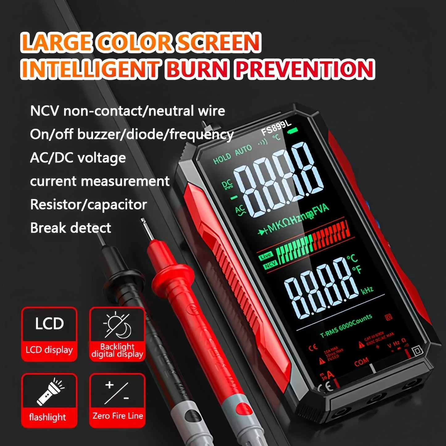 🔥Fully Automatic True RMS (TRMS) 6000 Count Digital Voltmeter
