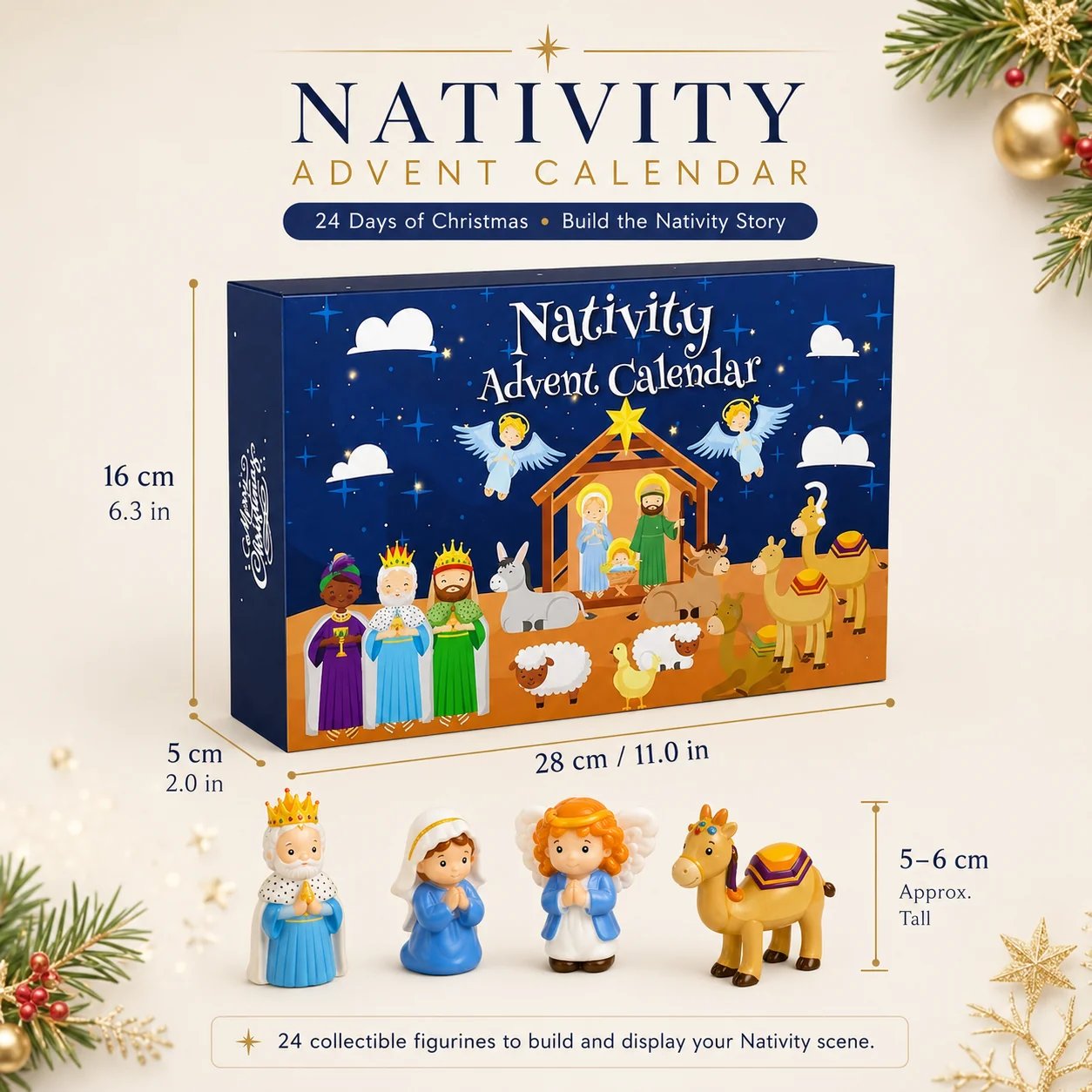 💯2026 Nativity Advent Calendar – 25-Piece Christmas Story Set for Kids