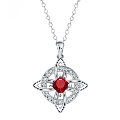 🔮 Personalized Witch’s Knot Birthstone Necklace – Sacred Protection & Luck Talisman ✨