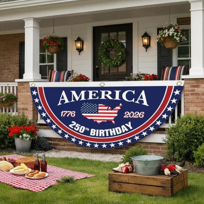 🔥49% OFF Today Only - America 250th Birthday Semicircular Flag Banner