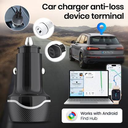 2-in-1 Car Charger & GPS Tracker (30W Fast Charge, USB-C Port)