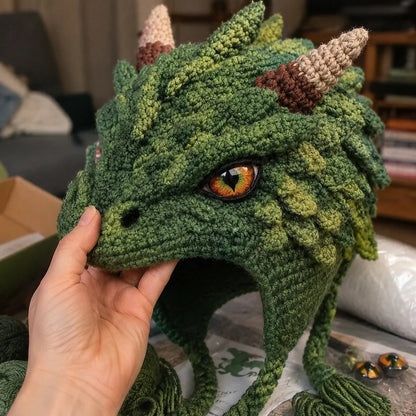 🐉🧶 Fantasy Hood Hat DIY Crochet Kit – Stitch Your Own Magical Character