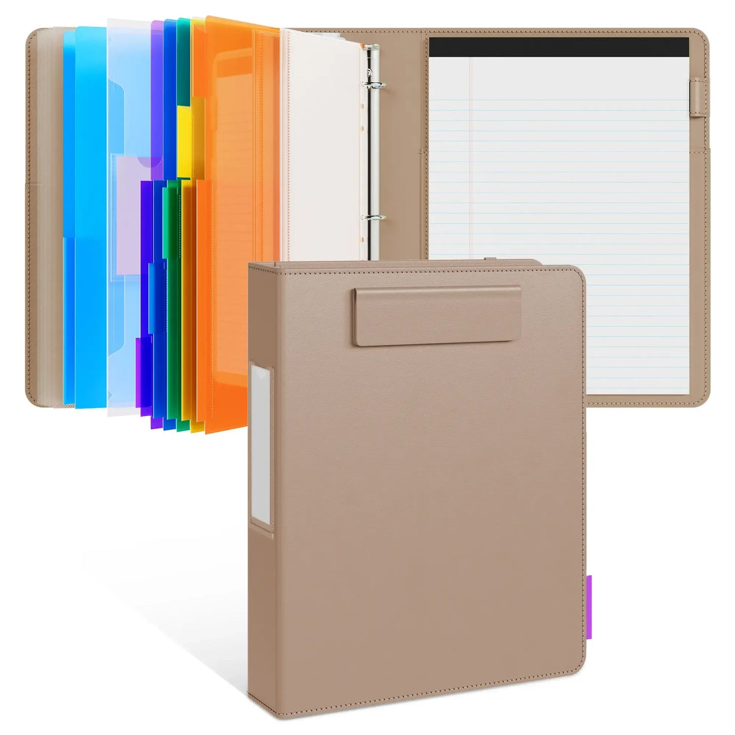 🔥HOT SALE 49% OFF - 📄✨PU Leather Clipboard with Storage – 3-Ring Binder, Magnetic Clip, Removable Notepad & Expanding File