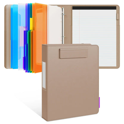 🔥HOT SALE 49% OFF - 📄✨PU Leather Clipboard with Storage – 3-Ring Binder, Magnetic Clip, Removable Notepad & Expanding File