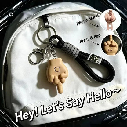 😂 Looks Innocent... Until You Pull It! – Retractable Middle Finger Pendant