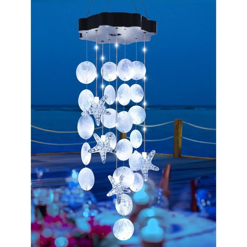 🎁49% OFF - 🌈 ✨ Solar-Powered Seashell Wind Chime Light