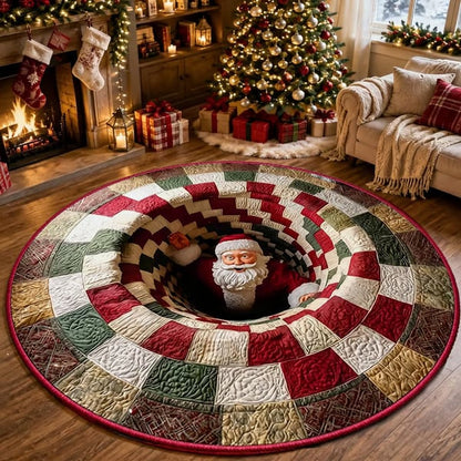 🎄3D Christmas Gnome Optical Illusion Round Rug | Fun Festive Home Decor Must‑Have⭐🏠🎁
