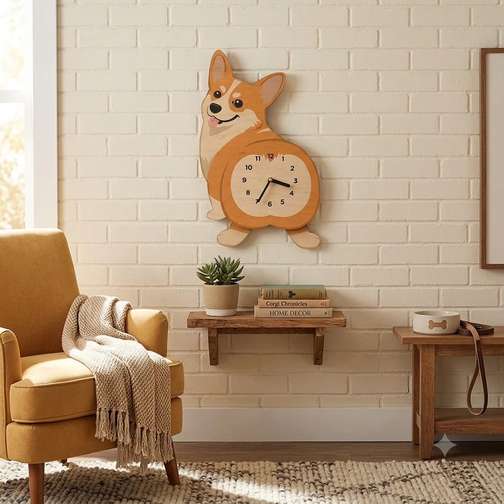 Swing Tail Dachshund Wooden Wall Clock 🐶