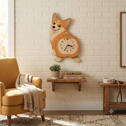 Swing Tail Dachshund Wooden Wall Clock 🐶