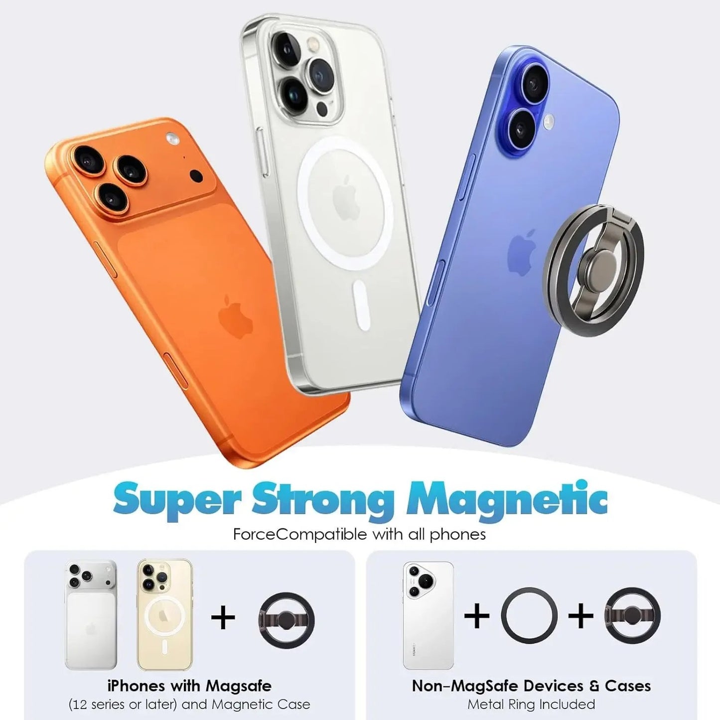 🧲 Magnetic Phone Stand & Fidget Spinner Combo – 360° Foldable Ring Holder with Strong Magnetic Grip, MagSafe Compatible Phone Stand for Desk, Car & Travel