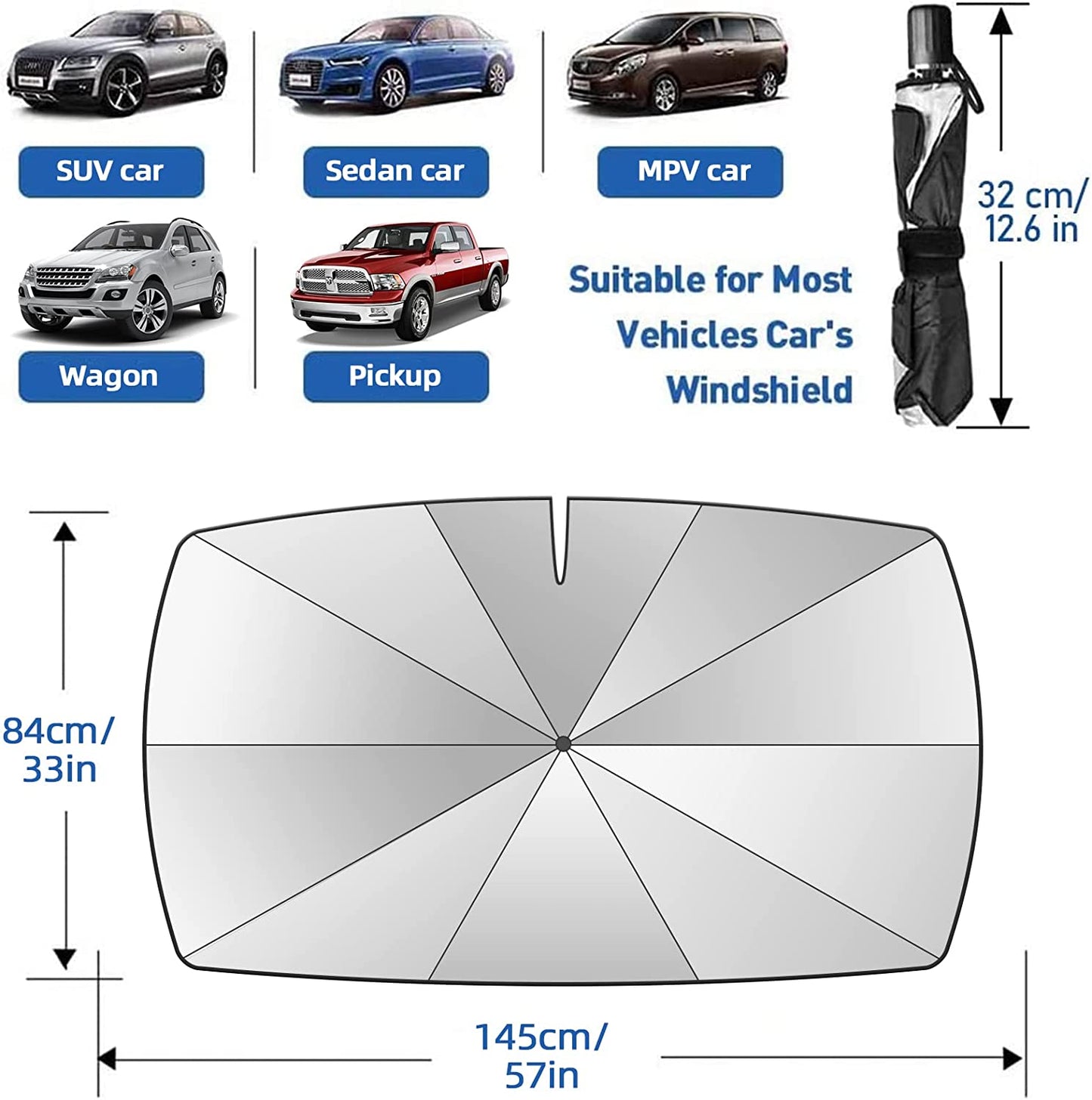 🔥2026 Foldable Anti-UV Windshield Sunshade - UV Block & Heat Insulation for Most Vehicles