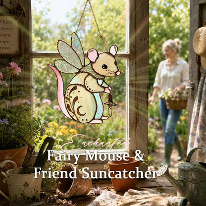 Enchanted Fairy Mouse Suncatcher – Whimsical Window Hanging Decor