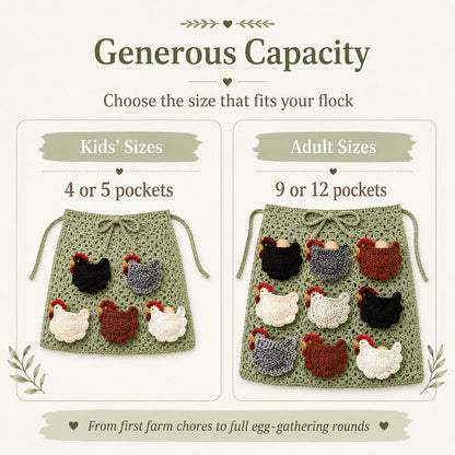 🐔Handmade Crochet Chicken Egg Collecting Apron🥚