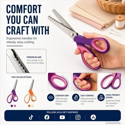 ✂️ 2026 Sale — Over 23,100 Sold! 🧵 Multipurpose Pinking Shears Serrated Scissors – Zigzag Fabric Cutting, Ergonomic Handle & Rust-Resistant Steel ⚡