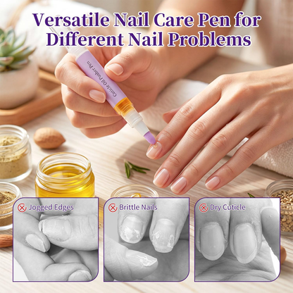 🖊️2-in-1 Cuticle Remover Pen, 45° Ceramic Tip for Dry Cuticles & Hangnails, Hydrating Nail Care, Easy Dispensing, Portable 2-Pack for Travel