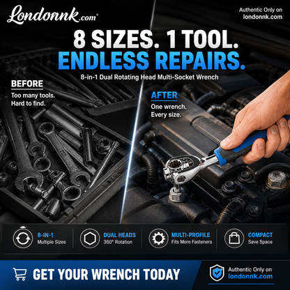 8-in-1 Dual Rotating Head Multi-Socket Wrench 8-19mm