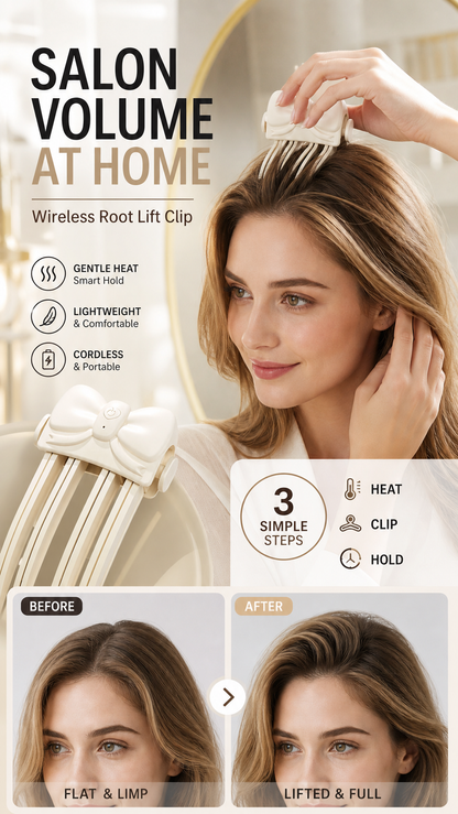 📢50% OFF !! ⏰Wireless Heated Volumizing Root Lift Clip - Salon Crown Volume Styling Tool for Fine Flat Hair