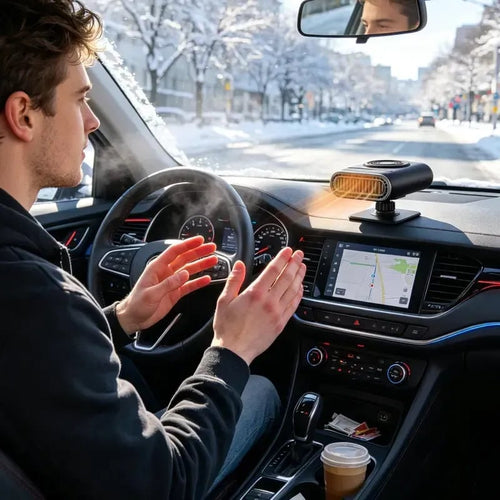🚗 12V Portable Car Heater ❄️ 360° Rotatable Windshield Defroster & Defogger