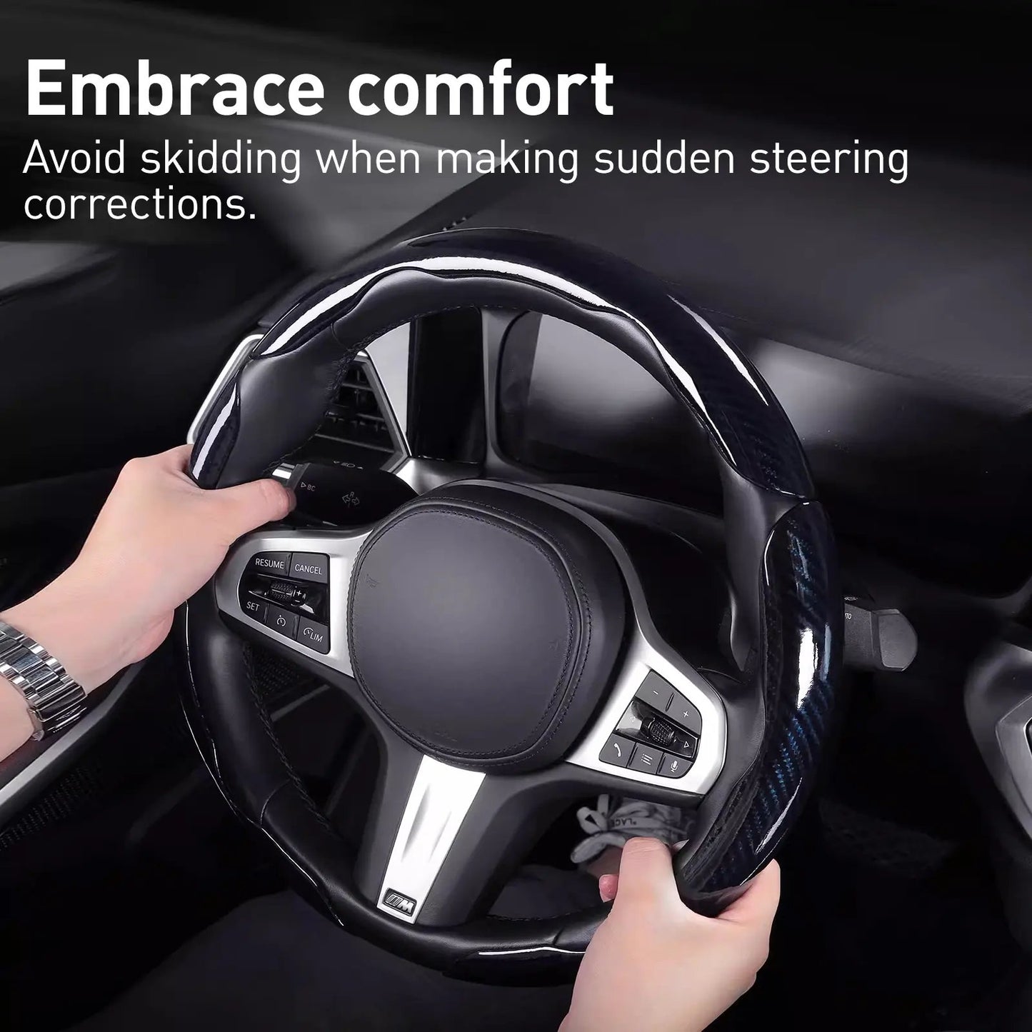 Non-Slip Car Steering Wheel Cover for 15 Inch Wheels