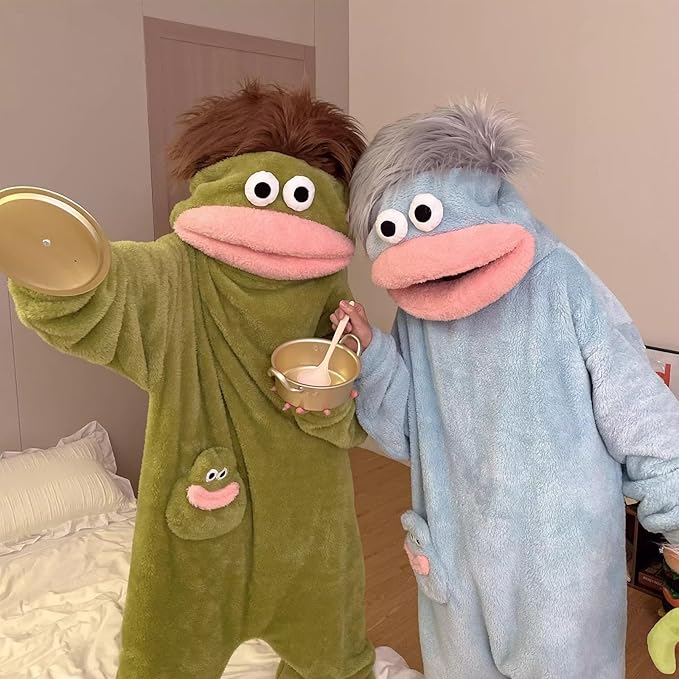 🔥Limited Time 49% Off✨2026 Silly Onesie, Funny Green Monster Hooded Fleece Onesie Pajamas