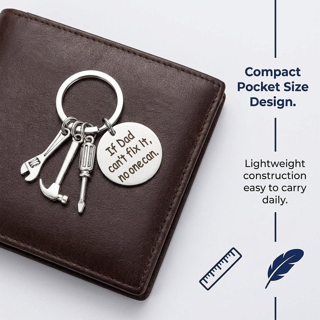 "Hero Dad" Handyman Keychain Set | Heartwarming Father's Day Gift for the Dad Who Can Fix Anything