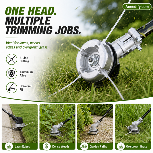 🌿 Universal Aluminum Grass Trimmer Head | Heavy-Duty Brush Cutter Replacement
