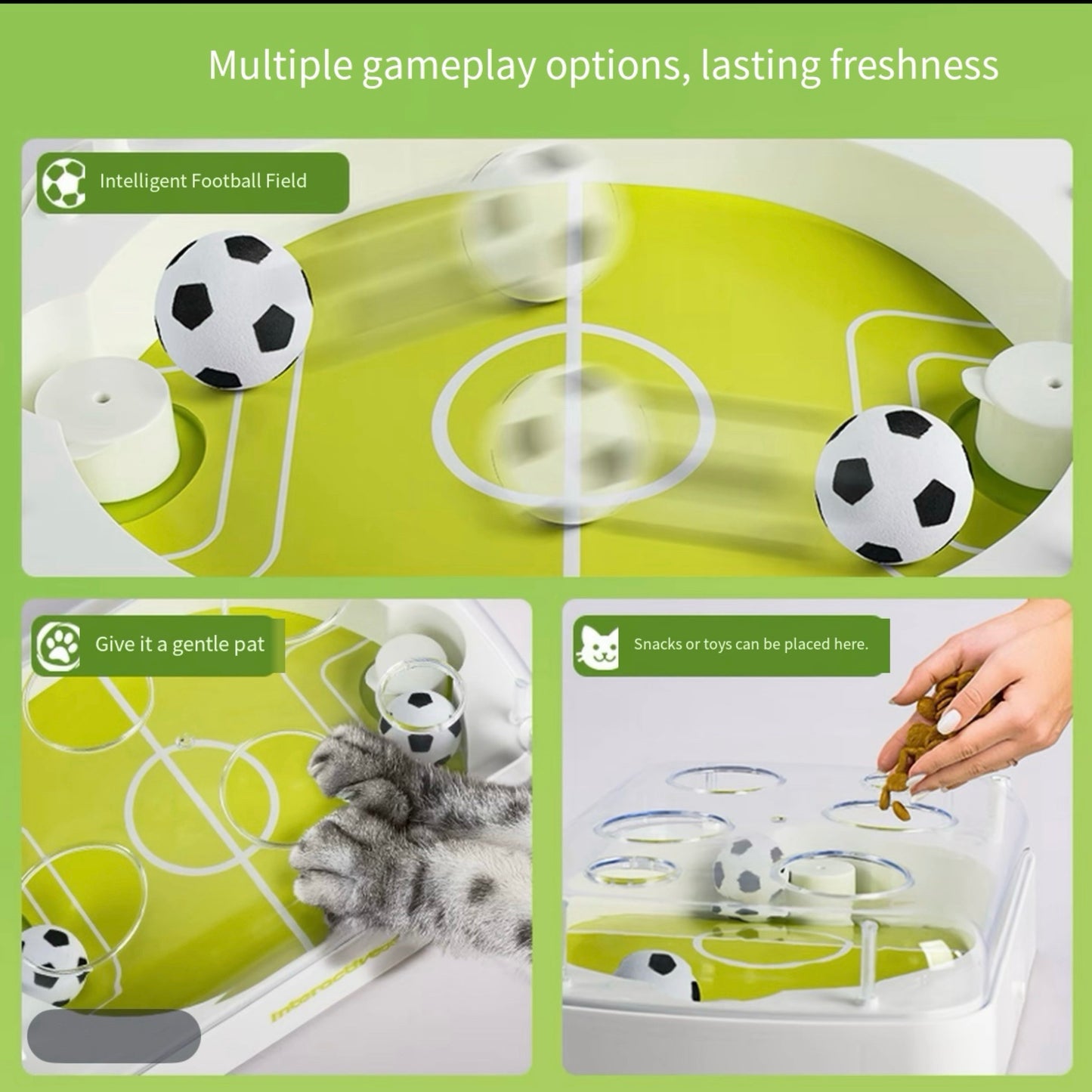 Interactive Smart Soccer Cat Toy with Motion Sensor & LED Lights – USB Rechargeable Cat Entertainment Game