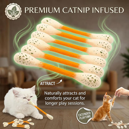 ❤️For happy, healthy, and active indoor cats🐱6 Pcs Swabs Large Size Cat Toys with Catnip