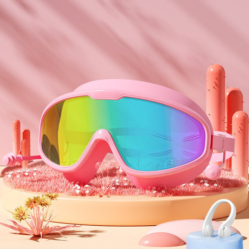 💥2026 New Arrival🎉-HD adult waterproof and anti-fog electroplated swimming goggles, swimming cap and nose clip set