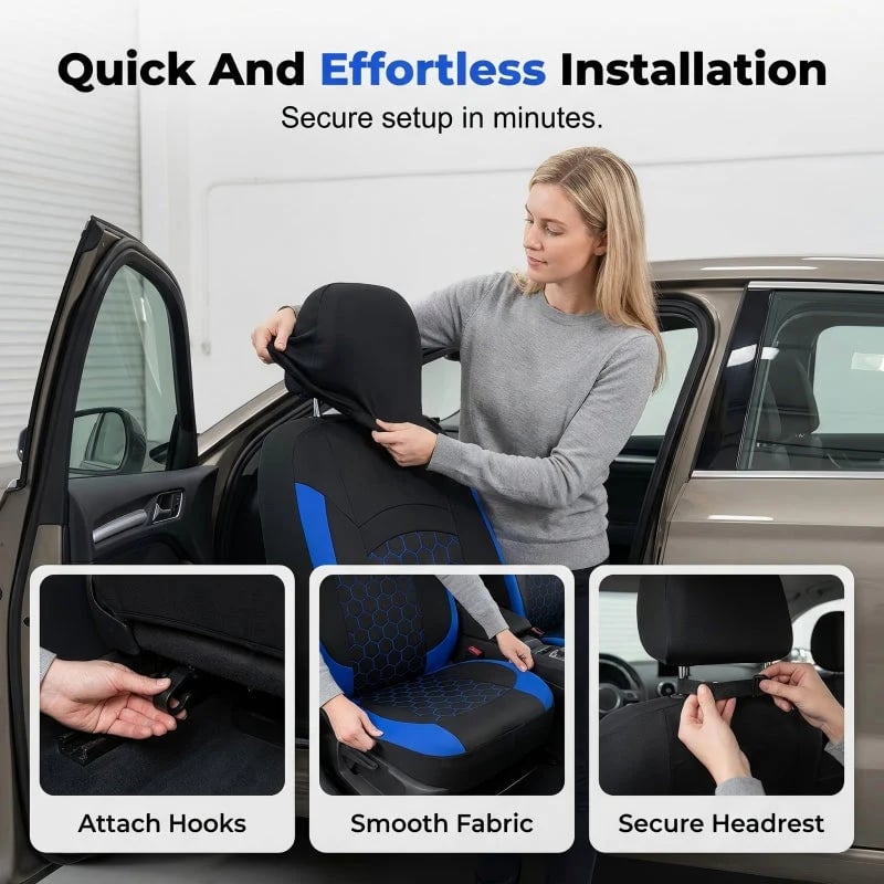 🔥Universal 9-Piece Car Seat Cover Set for 5-Seat Vehicles