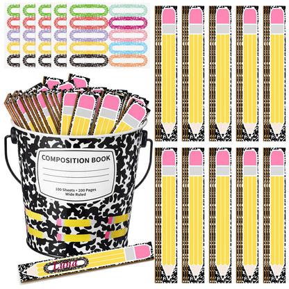 121 Pcs Back to School Teacher Gift Flip Name Sticks Set with Storage Cup