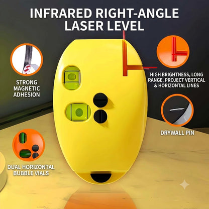 🥳2026 HOT SALE🥳💞50K+ SOLD!🔨🌟 50% OFF! 90° Infrared Level – Bright laser, right angle precision. Perfect for tiling, framing & hanging art. Level up your DIY game! 🖼️✨