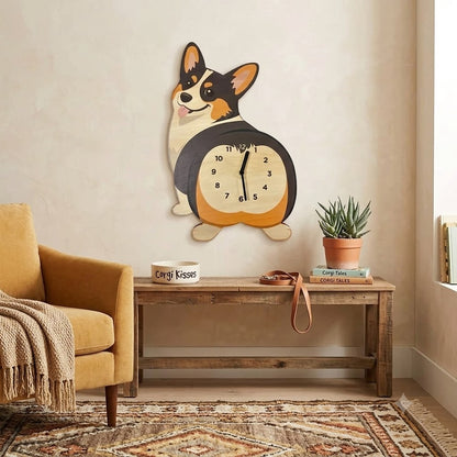 Swing Tail Dachshund Wooden Wall Clock 🐶