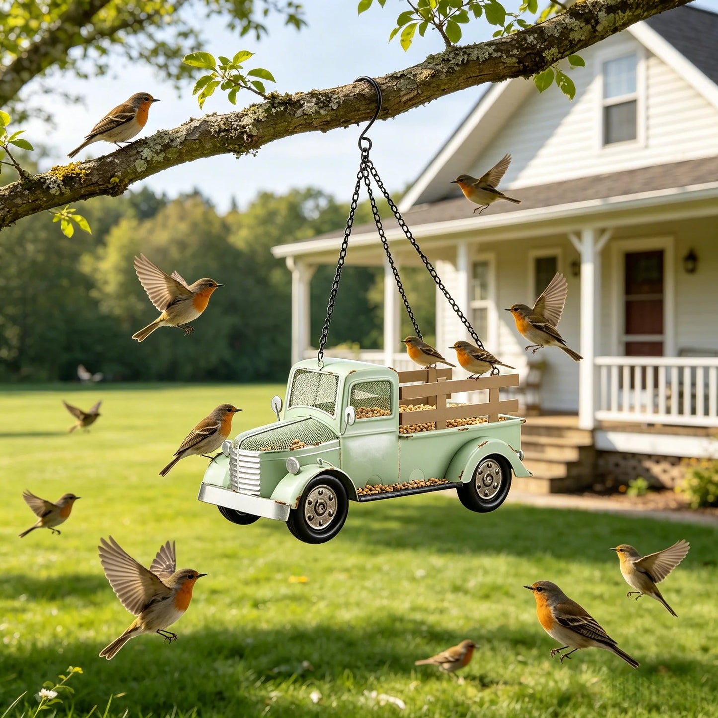 🏆Flash Sale⚡ 10K+ SOLD! Almost Gone-💥🚛🐦 Vintage Truck Bird Feeder – Add a Touch of Nostalgia to Your Garden