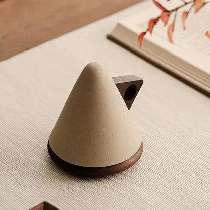 Hot 48% OFF☕✨ Conical Ceramic Coffee Cup with Acacia Wood Base