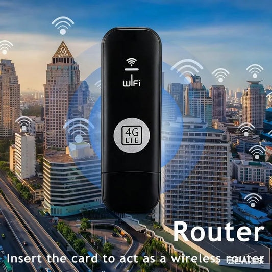 4G LTE WiFi Router[No SIM Card]150Mbps USB Modem Unlocked Portable Car WiFi Adapter for Desktop PC Notebook TV Black Wireless Dongle Device