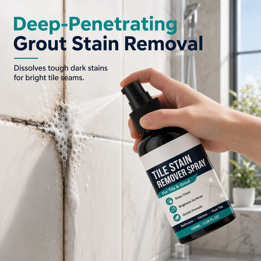 📍 🎯 Grout Cleaning Spray – Easy care of tile grout and stains in damp areas
