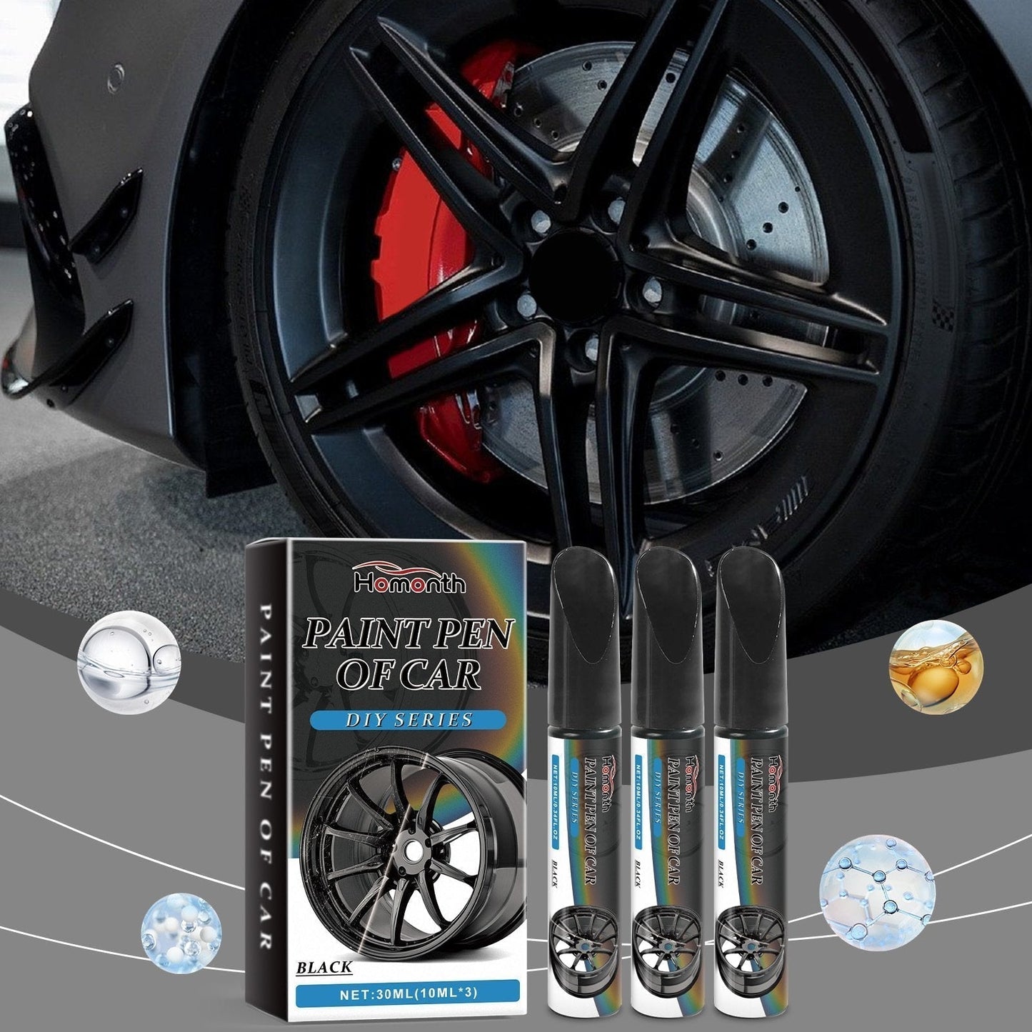 🚗Black Wheel Scratch Repair Pen – Fix Scuffs, Scratches & Paint Chips on Car Rims