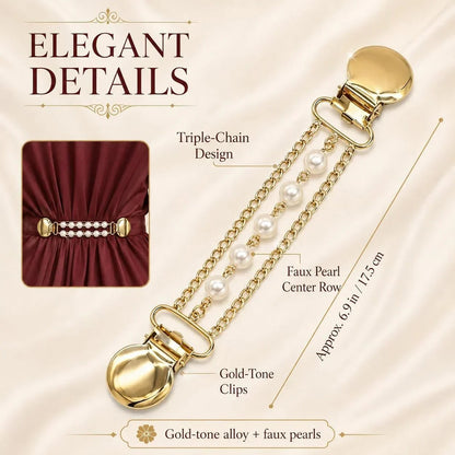 📿Women’s Pearl Chain Collar Clip💎