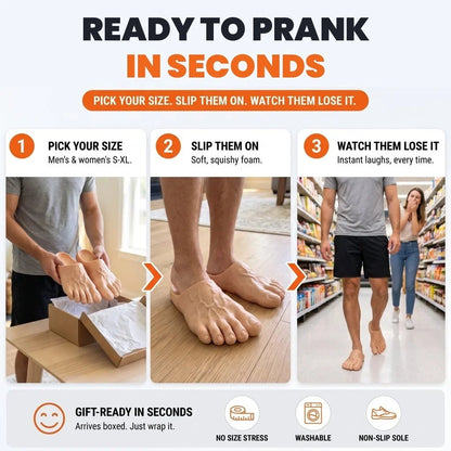 👣Barefoot Prank Slippers