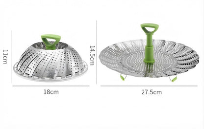 🧑‍🍳kitchen Artifact🥳Stainless steel folding vegetable steamer (🔥New Year's discount🔥)