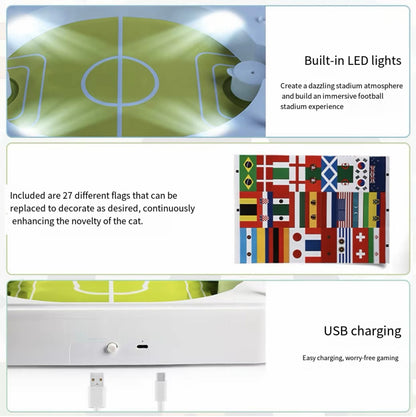 Interactive Smart Soccer Cat Toy with Motion Sensor & LED Lights – USB Rechargeable Cat Entertainment Game