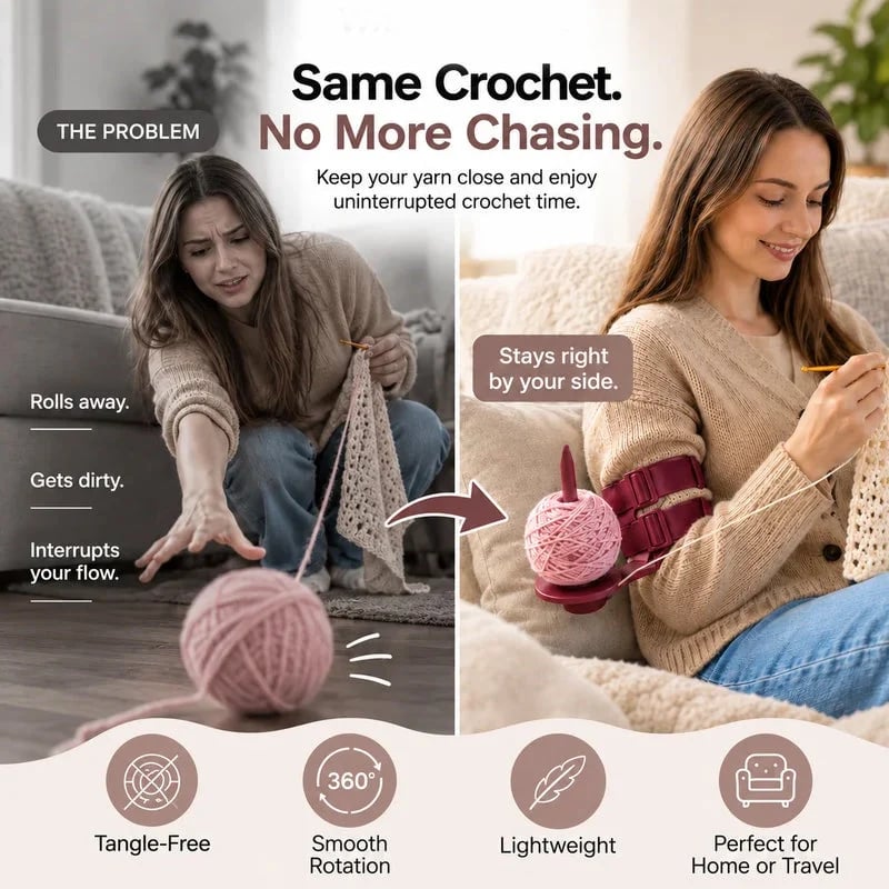 ⏰Wearable Arm Yarn Holder with Adjustable Dual Straps